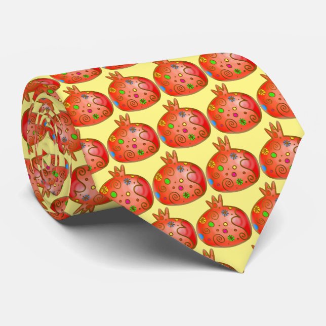 Festive Pomegranate Neck Tie (Rolled)