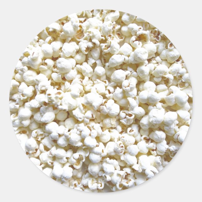 Festive Popcorn Decor Photography Classic Round Sticker (Front)