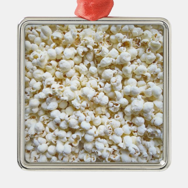 Festive Popcorn Texture Photography Decor Metal Ornament (Front)