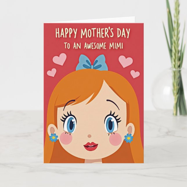 Festive Portrait Mothers Day Card (Front)