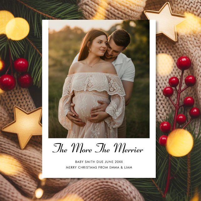 Festive Pregnancy Announcement christmas Card (Creator Uploaded)