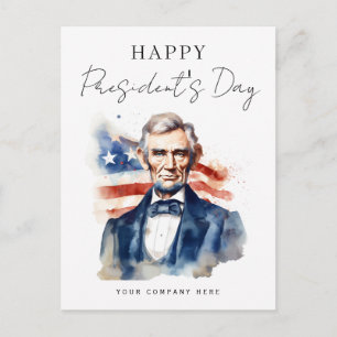 Festive President's Day Abraham Lincoln Business  Holiday Postcard