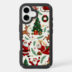 "Festive Protection for Your Phone: Christmas Patt iPhone 16 Case
