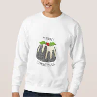 Festive Pudding Silver GLITTER SPARKLE | Christmas Sweatshirt | Zazzle