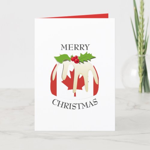 Festive Pudding with  CANADA  Christmas Holiday Card