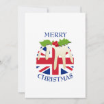 Festive Pudding with | UNION JACK | Christmas Holiday Card