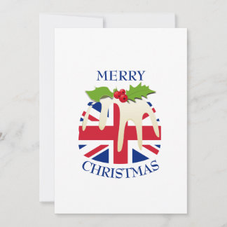 Festive Pudding with | UNION JACK | Christmas Holiday Card