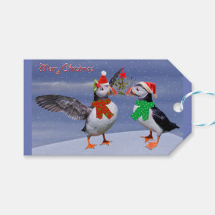 Festive Puffins Christmas Gift Bag Tags