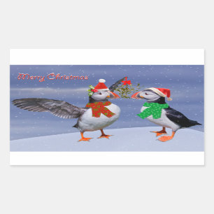 Festive Puffins Sticker