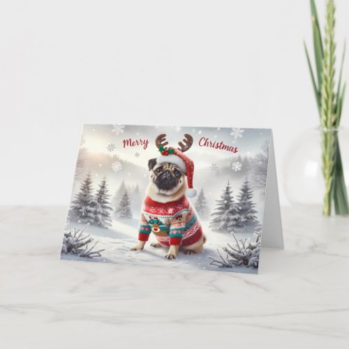 Festive Pug Card