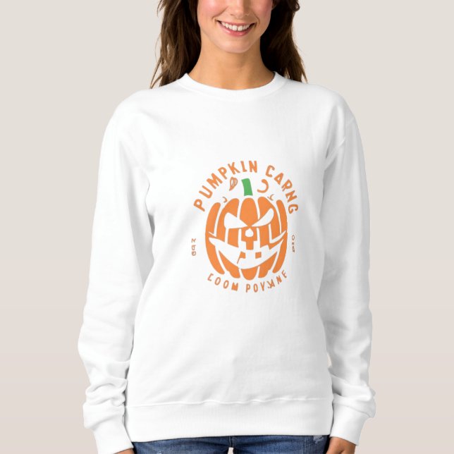 "Festive Pumpkin T-Shirt for Halloween Lovers Sweatshirt (Front)