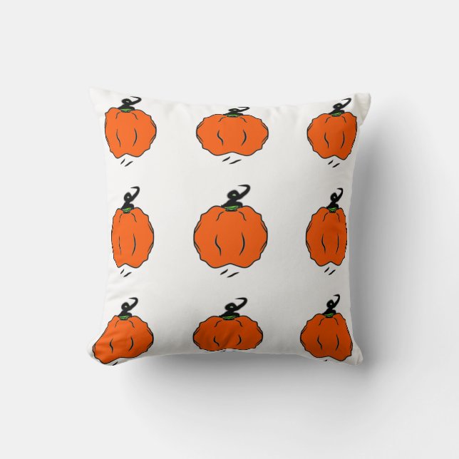 Festive Pumpkin Zen Throw Pillow (Front)