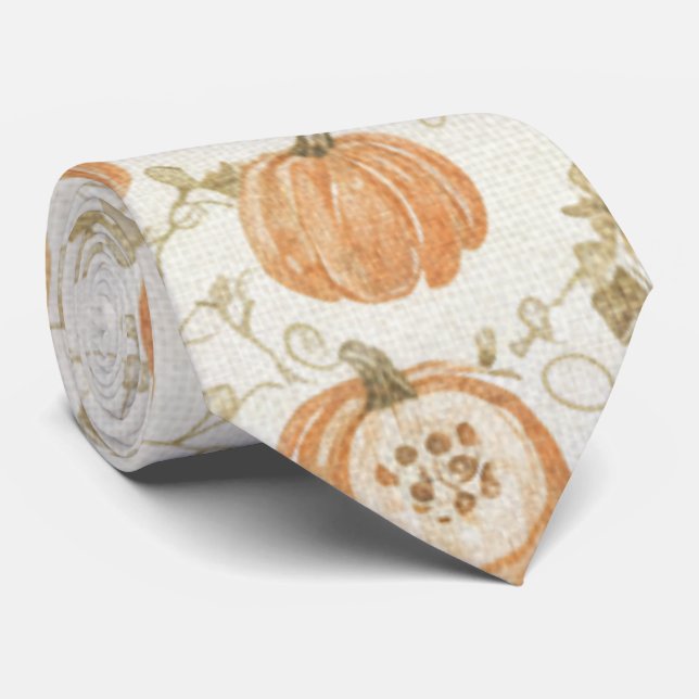 Festive Pumpkins Neck Tie (Rolled)