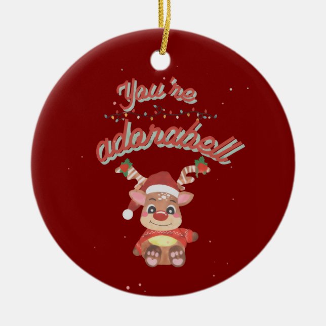 Festive Pun Ornament - Adorable Holiday Design (Front)