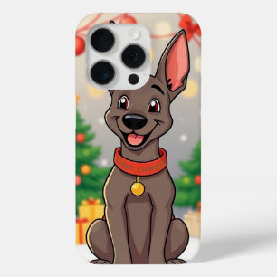 🎄 Festive Puppy Joy ✨ Cute Santa Dog Holiday Art iPhone 15 Pro Case