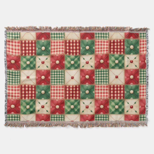 Festive Quilted  Throw Blanket (Front)