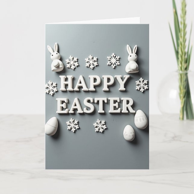 Festive Rabbit Season Greeting Card (Front)