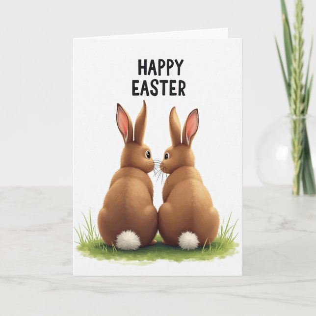 Festive Rabbits Holiday Card (Front)