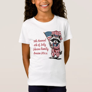 Festive Raccoon 4th of July Family Reunion T-Shirt