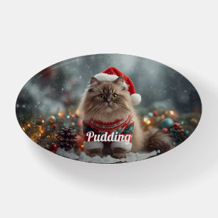 Festive Ragdoll Cat Christmas Personalized  Paperweight