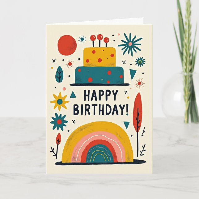 Festive Rainbow Arch Card (Front)