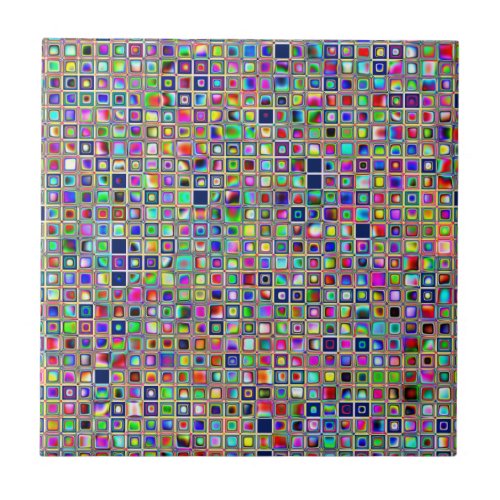 Festive Rainbow Textured Mosaic Tiles Pattern