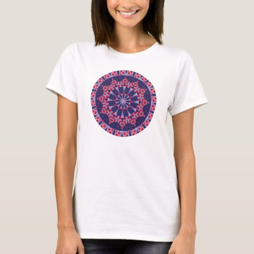 Festive Red and Blue Kaleidoscope T_Shirt