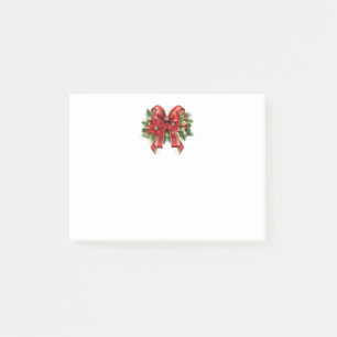 Festive Red and Gold Christmas Bow Post-it Notes