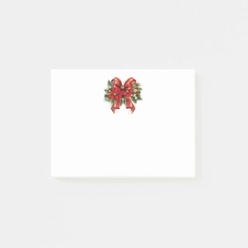 Festive Red and Gold Christmas Bow Post_it Notes