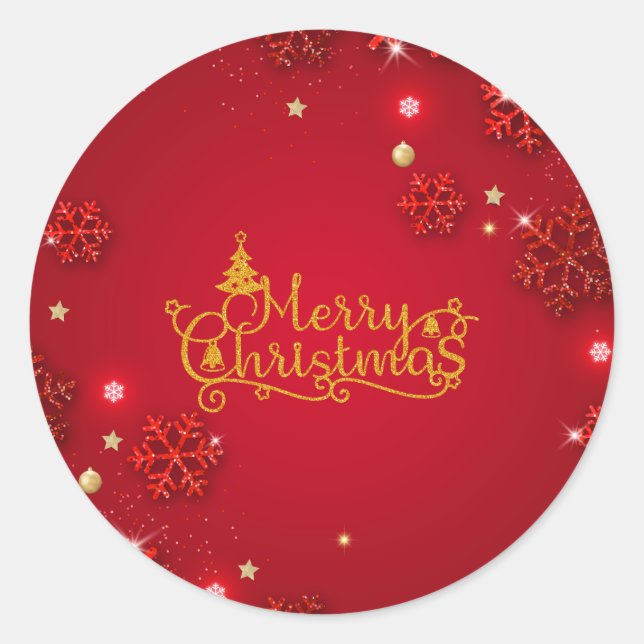 Festive Red and Gold Christmas Stickers (Front)