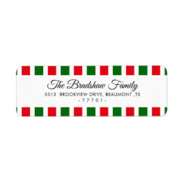Festive Red and Green Christmas Address Label
