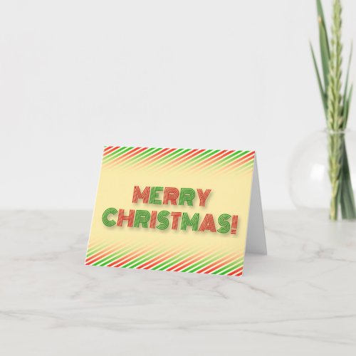 Festive Red and Green MERRY CHRISTMAS Holiday Card