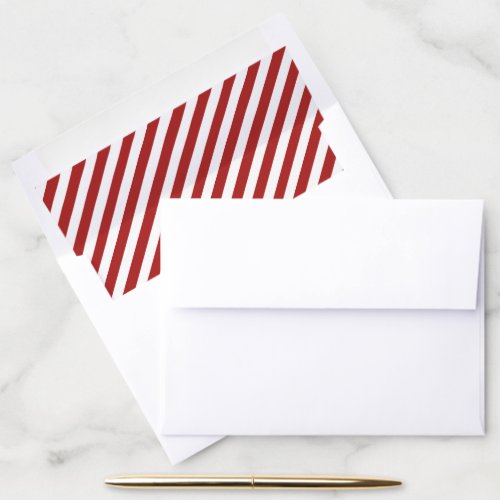 Festive Red and White Candy Cane Stripe Pattern Envelope Liner