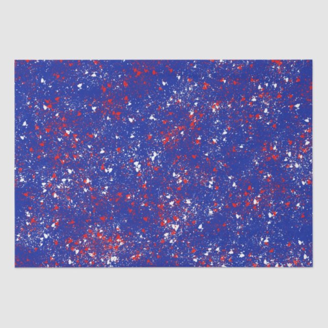 Festive Red and White on Blue Tissue paper (Front)