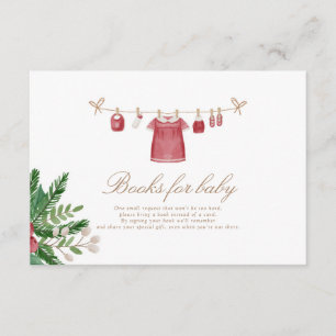 Festive Red Baby Shower Books for Baby Card 3.5x5