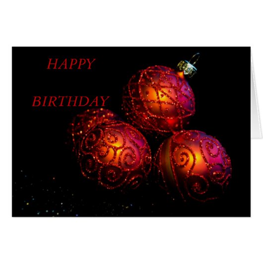 Festive Red Baubles Cards (Front Horizontal)