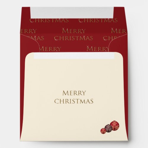 Festive Red Baubles Merry Christmas Envelope