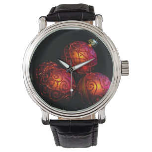 Festive Red Baubles Vintage Srap Watch