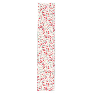 Festive Red Berries and Leaf Botanical Medium Table Runner