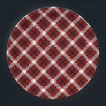 Festive Red, Black & White Christmas Plaid Paper Plates<br><div class="desc">Festive,  traditional and colorful Christmas plaid featuring wide and narrow bands of red,  black and white in diagonal plaid pattern.</div>