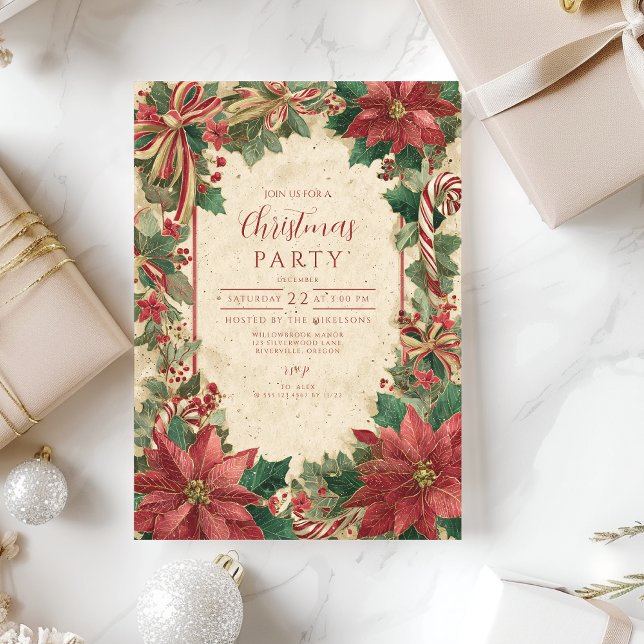 Festive Red Bow Christmas Invitation (Creator Uploaded)