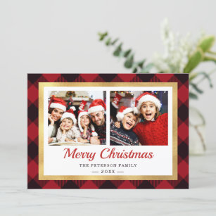 BRAND NEW GLOSSY "JINGLE ALL THE WAY!" 4"X6" CHRISTMAS PHOTO FRAME CARD 