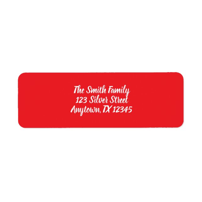 Festive Red Christmas Address Sticker Labels (Front)
