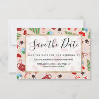 Festive Red Christmas Cookie Illustration Pattern