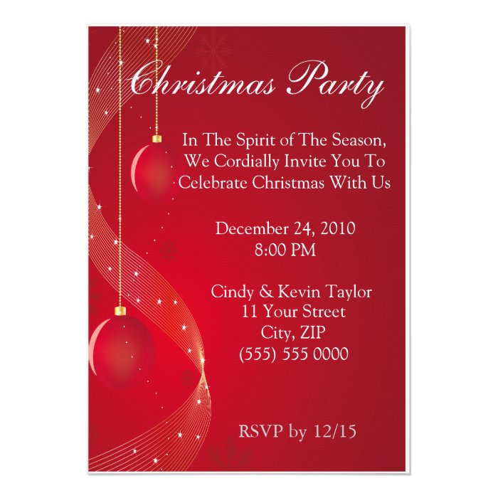 Festive Red Christmas Party Invitation