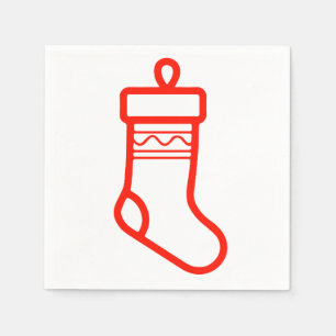 Festive Red Christmas Stocking - Party Deco Napkins