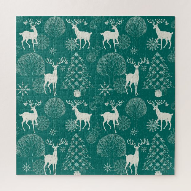 Festive red Christmas, winter forest. Jigsaw Puzzle (Vertical)