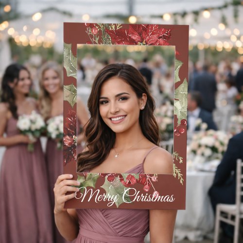 Festive Red Corporate Christmas Party Selfie Frame