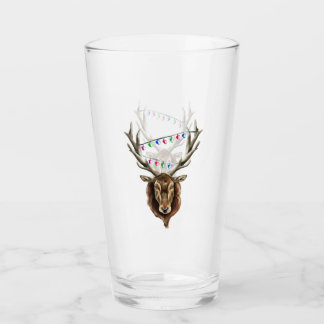 Festive Red Deer Stag Glass