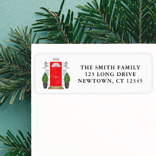 Festive Red Door Return Address Label